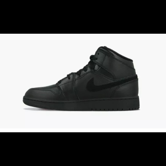 Nike Air Jordan 1 Mid GS 'Deep Black' 554725-090 Youth Size 6.5Y Women's Size 8 - Picture 2 of 10